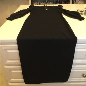 St John Evening Dress - Black, Pyettes, Mesh, Slit